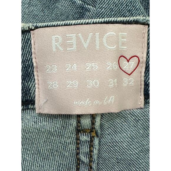 Revice Button Fly High Rise Distressed Jeans Raw Hem size 27 - Picture 3 of 8